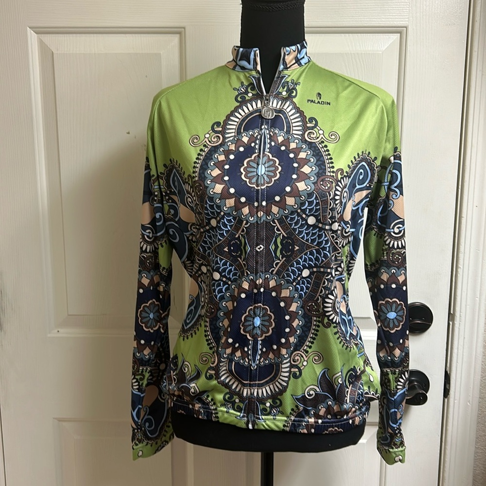 Women’s Lime Green Patterned Cycling Jersey